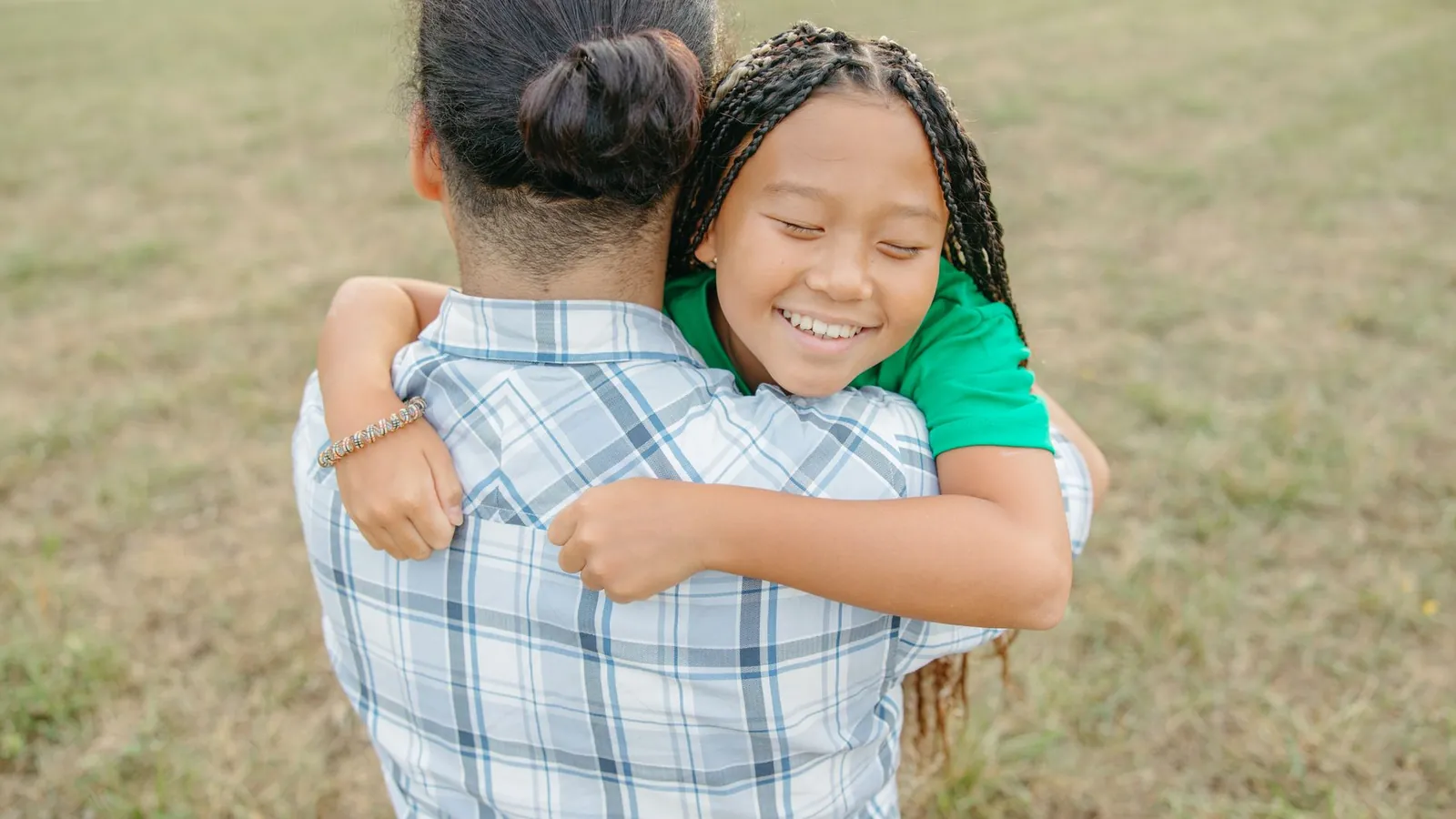 A family embracing